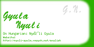 gyula nyuli business card